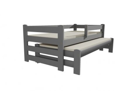 Postel s výsuvnou přistýlkou DPV 001 šedá, 90x200 cm
